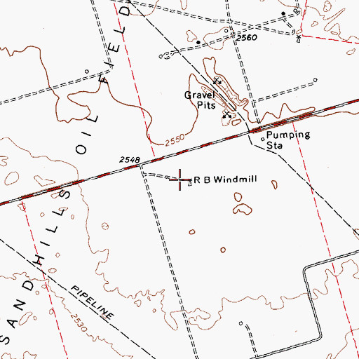 Topographic Map of R B Windmill, TX