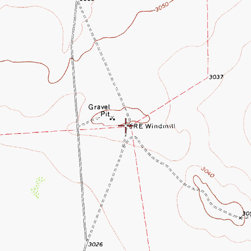 Topographic Map of R E Windmill, TX