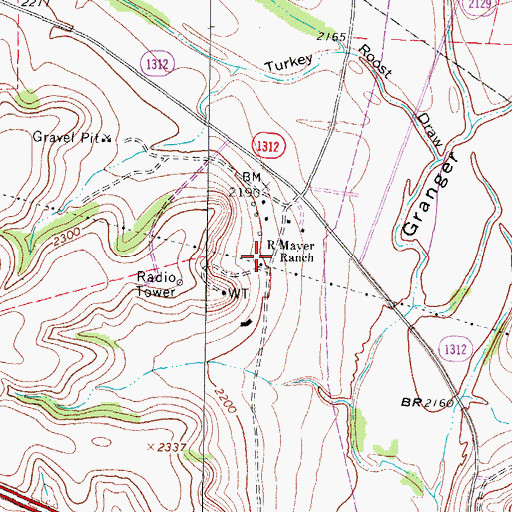 Topographic Map of R Mayer Ranch, TX