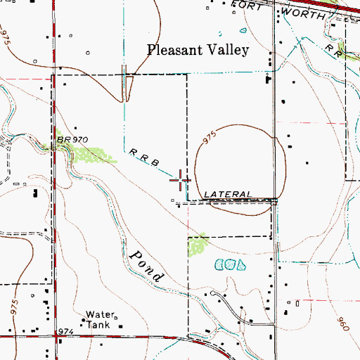 Topographic Map of R R B Lateral, TX