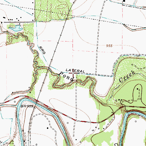 Topographic Map of R R G Lateral, TX