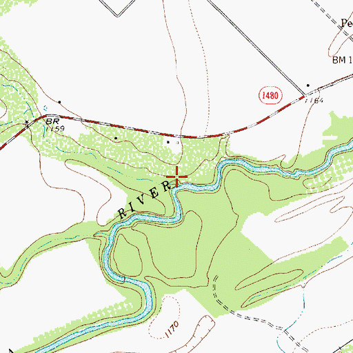 Topographic Map of Rabbit Creek, TX
