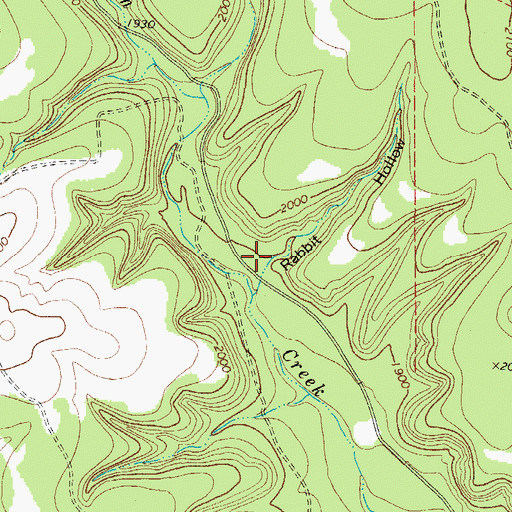 Topographic Map of Rabbit Hollow, TX