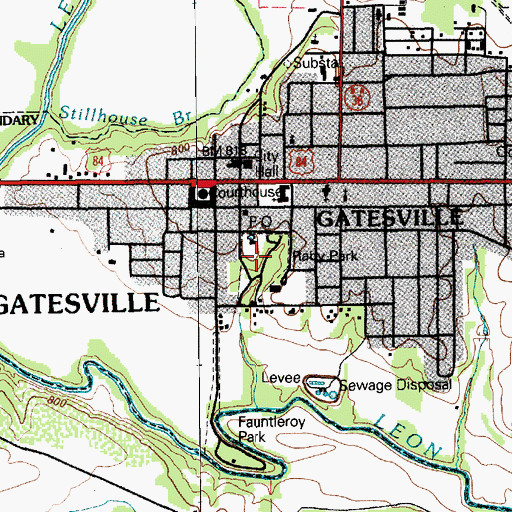 Topographic Map of Raby Park, TX