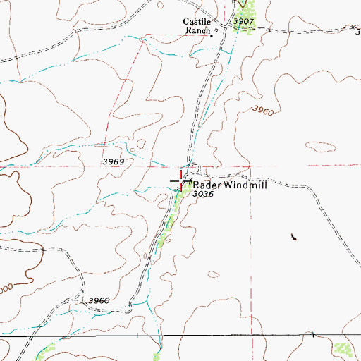 Topographic Map of Rader Windmill, TX
