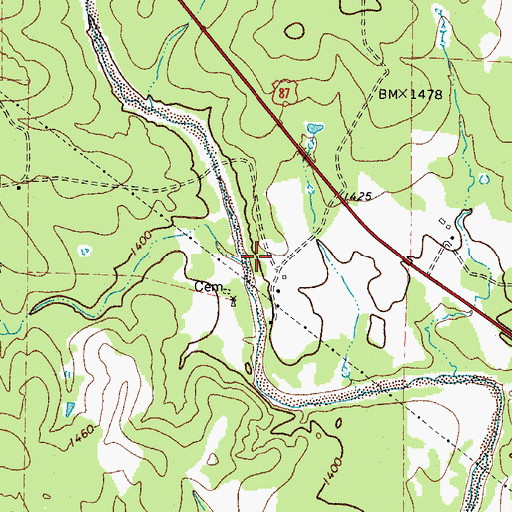 Topographic Map of Rafael Creek, TX
