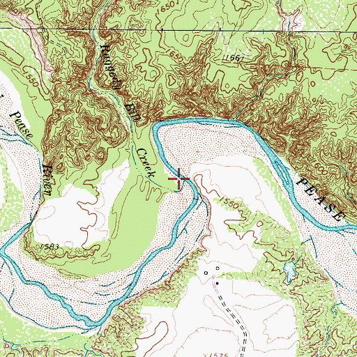 Topographic Map of Raggedy Bill Creek, TX