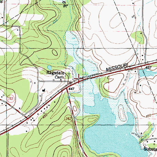 Topographic Map of Ragsdale Cemetery, TX