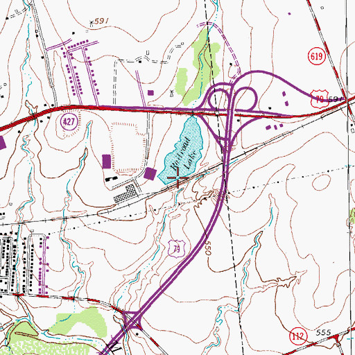 Topographic Map of Railroad Lake, TX