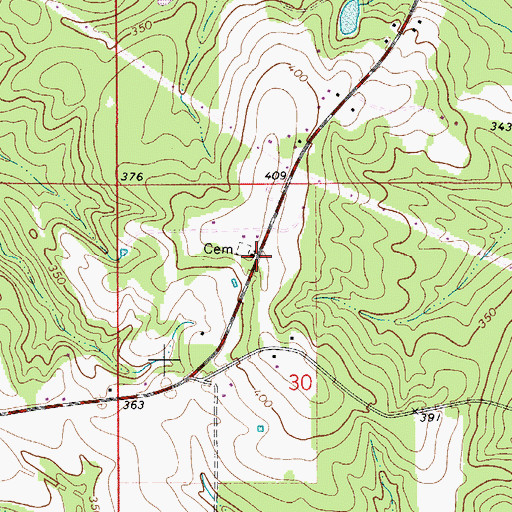 Topographic Map of Owens Chapel, AL