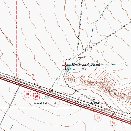 Topographic Map of Railroad Tank, TX