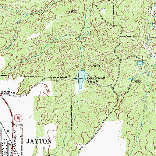Topographic Map of Railroad Tank, TX