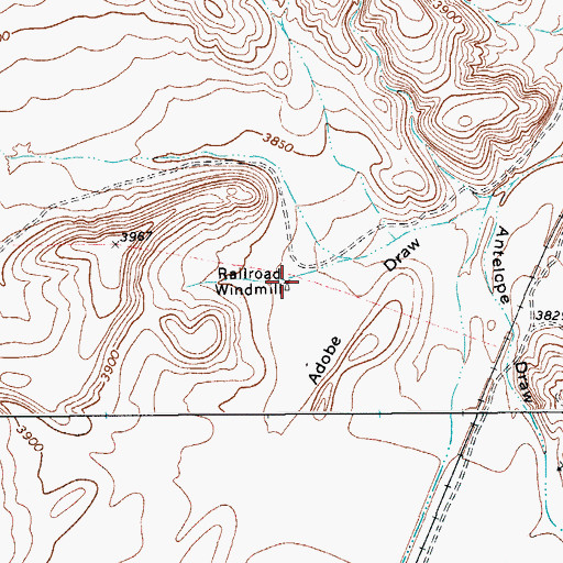 Topographic Map of Railroad Windmill, TX