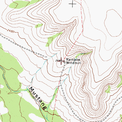 Topographic Map of Rainbow Windmill, TX