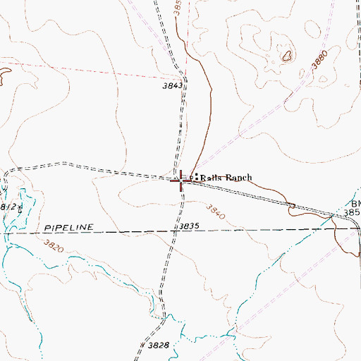 Topographic Map of Ralls Ranch, TX