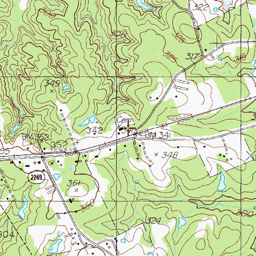 Topographic Map of Ramah Church, TX