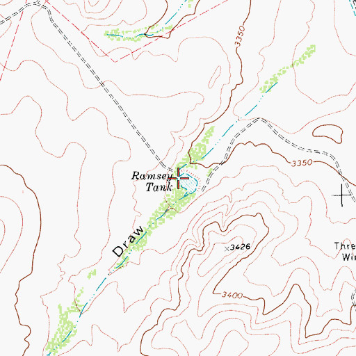 Topographic Map of Ramsey Tank, TX