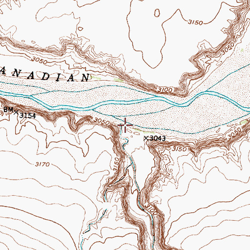 Topographic Map of Ranch Creek, TX