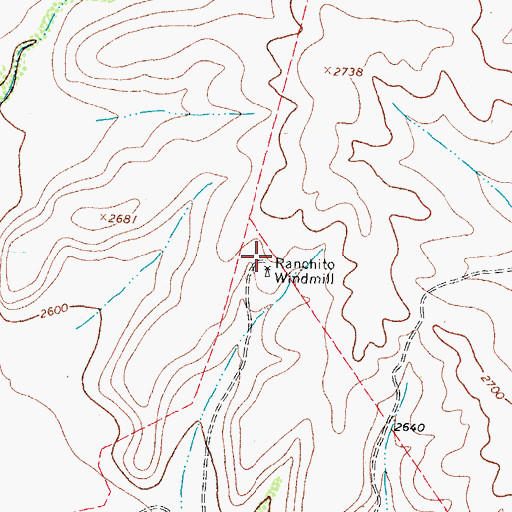 Topographic Map of Ranchito Windmill, TX