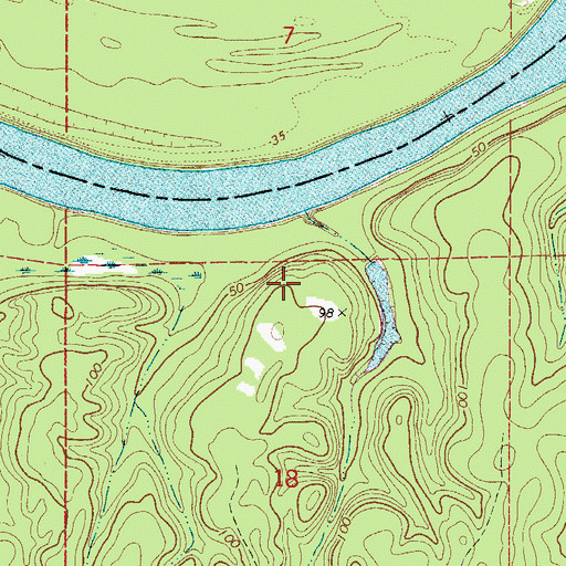 Topographic Map of Peggy Baileys Bluff Lime Works, AL