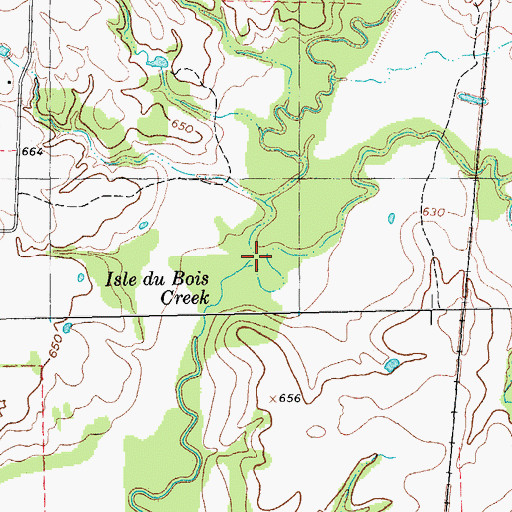 Topographic Map of Range Creek, TX
