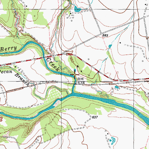 Topographic Map of Ranger Branch, TX