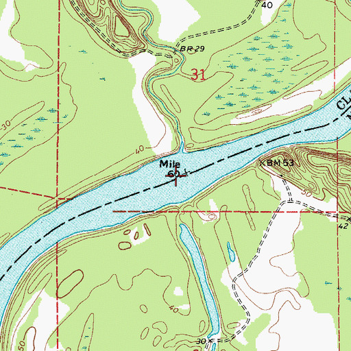 Topographic Map of Pigeon Creek Bar, AL