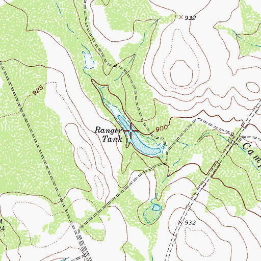 Topographic Map of Ranger Tank, TX