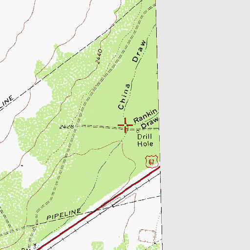 Topographic Map of Rankin Draw, TX