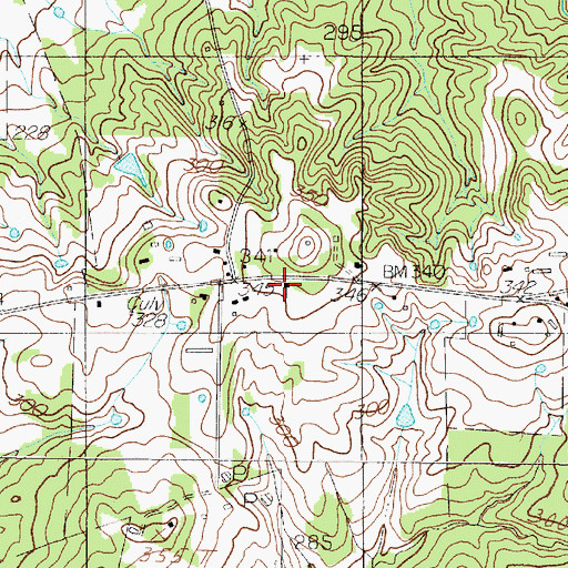Topographic Map of Ratcliff Church, TX