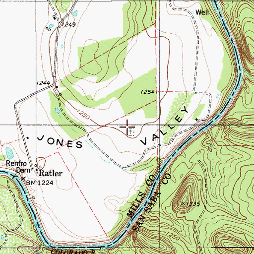 Topographic Map of Ratler Cemetery, TX