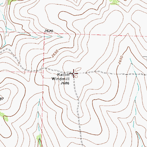 Topographic Map of Ratliff Windmill, TX