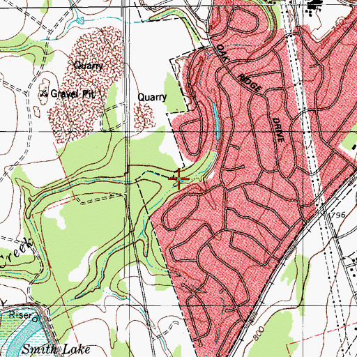 Topographic Map of Rattan Creek, TX