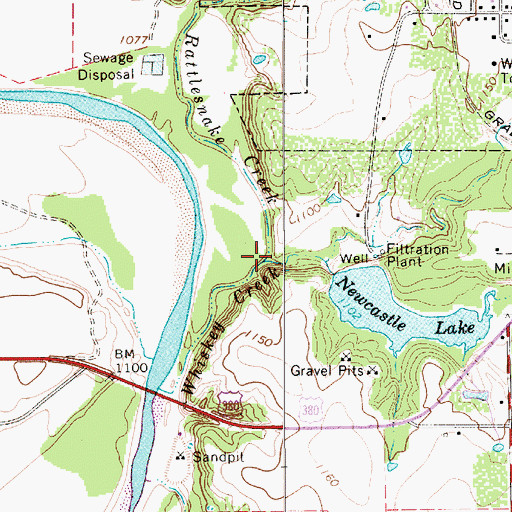 Topographic Map of Rattlesnake Creek, TX