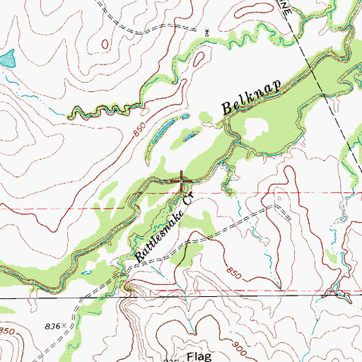 Topographic Map of Rattlesnake Creek, TX