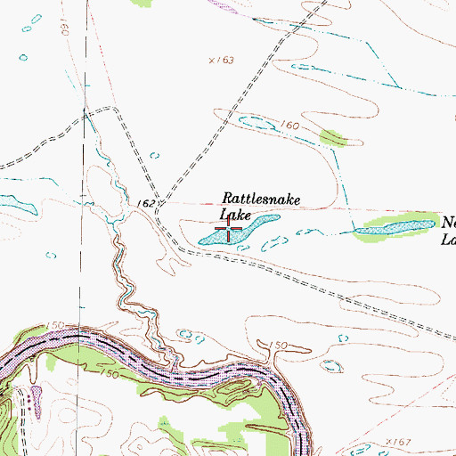 Topographic Map of Rattlesnake Lake, TX