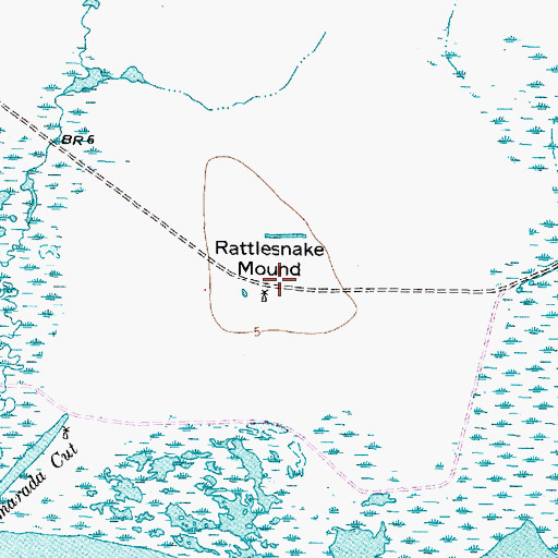 Topographic Map of Rattlesnake Mound, TX