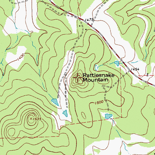 Topographic Map of Rattlesnake Mountain, TX
