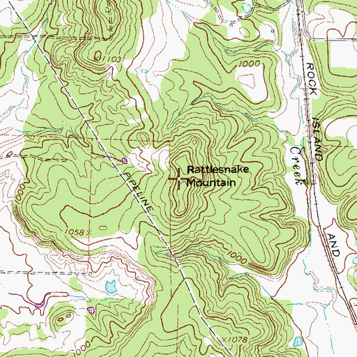 Topographic Map of Rattlesnake Mountain, TX