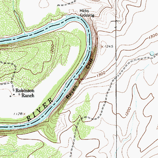 Topographic Map of Raven Cliff, TX