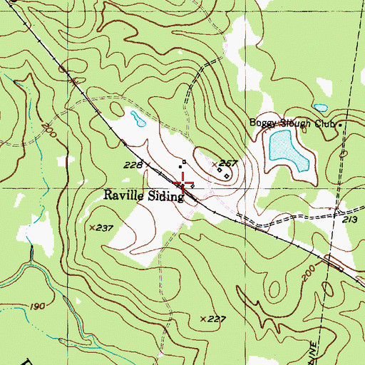 Topographic Map of Raville Siding, TX