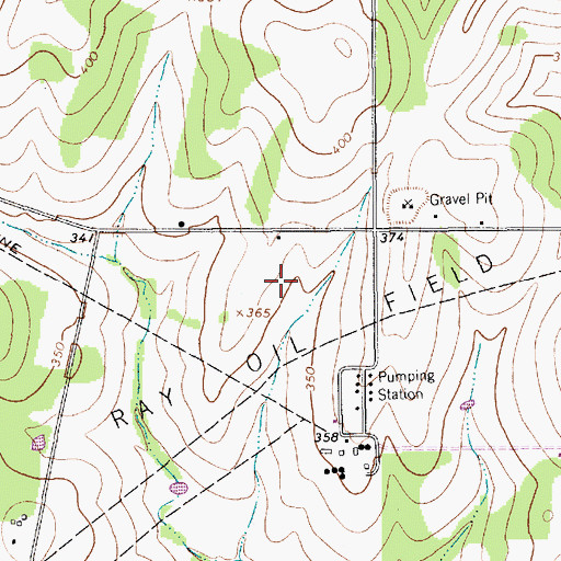 Topographic Map of Ray Oil Field, TX