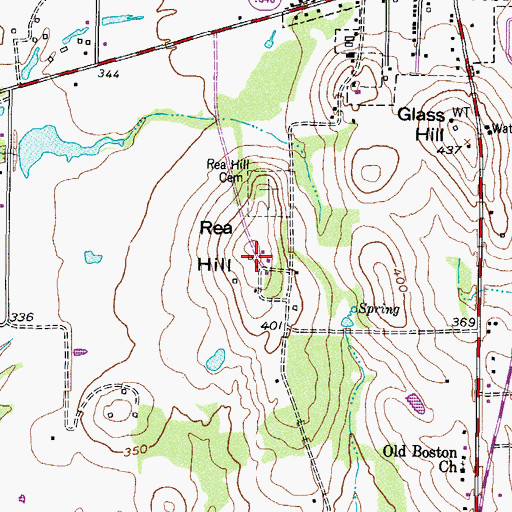 Topographic Map of Rea Hill, TX