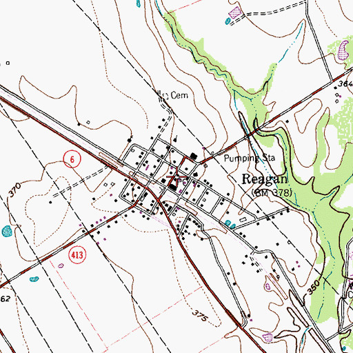 Topographic Map of Reagan, TX