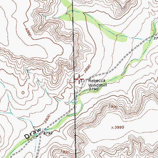 Topographic Map of Rebecca Windmill, TX