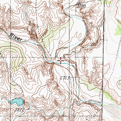 Topographic Map of Record Creek, TX