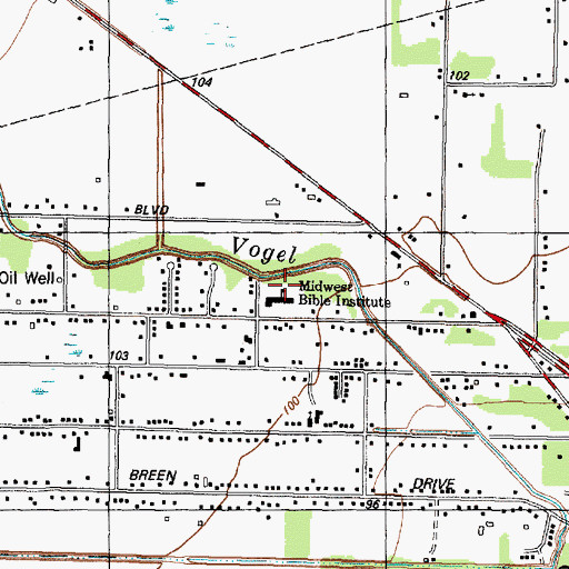 Topographic Map of Recreation Acres School, TX