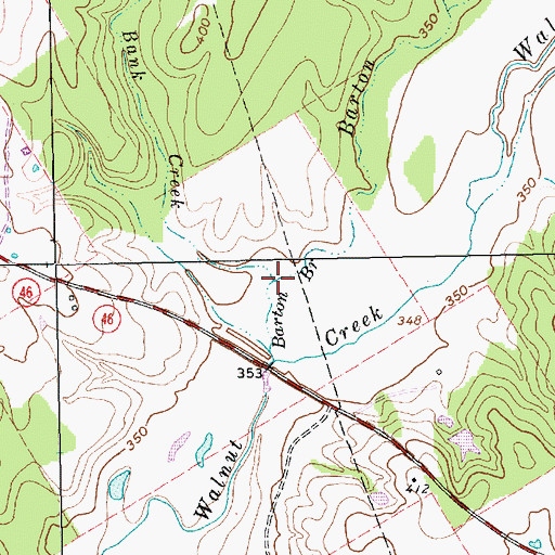Topographic Map of Red Bank Creek, TX