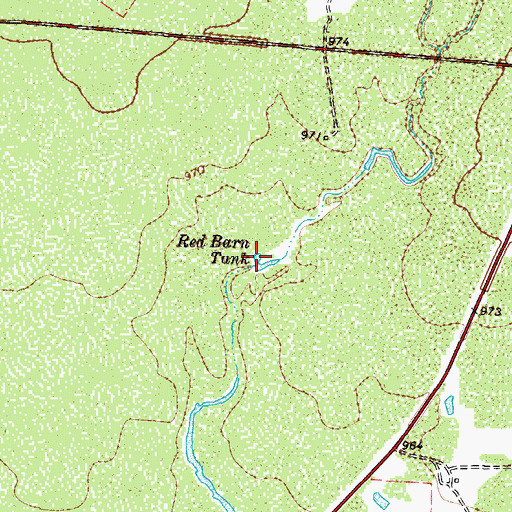 Topographic Map of Red Barn Tank, TX