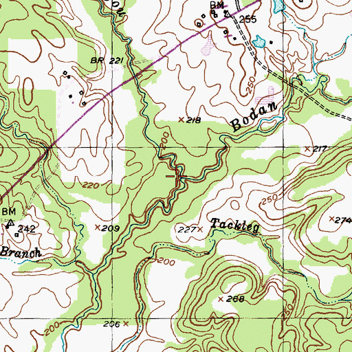 Topographic Map of Red Bayou, TX